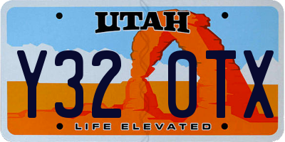 UT license plate Y320TX
