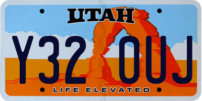 UT license plate Y320UJ