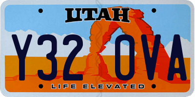UT license plate Y320VA