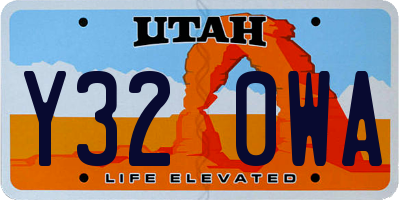 UT license plate Y320WA