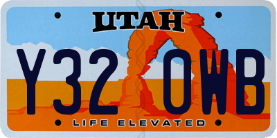 UT license plate Y320WB