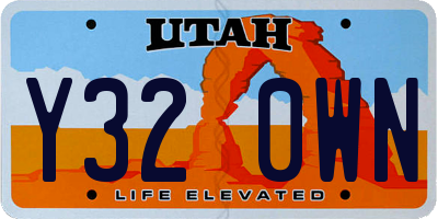 UT license plate Y320WN