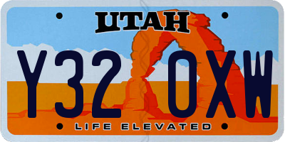 UT license plate Y320XW