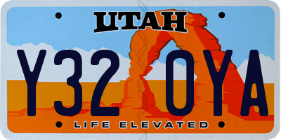 UT license plate Y320YA