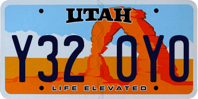 UT license plate Y320YO