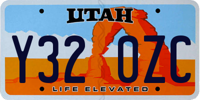 UT license plate Y320ZC