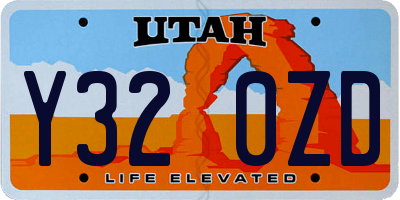 UT license plate Y320ZD