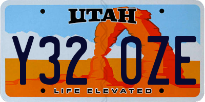 UT license plate Y320ZE