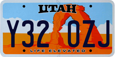 UT license plate Y320ZJ