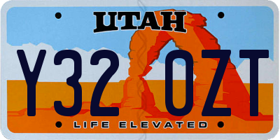 UT license plate Y320ZT