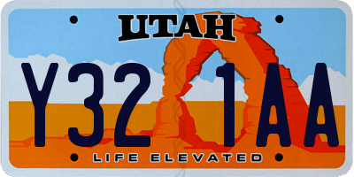 UT license plate Y321AA