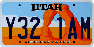 UT license plate Y321AM