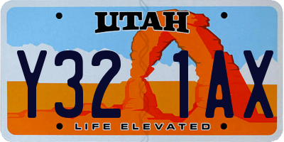 UT license plate Y321AX