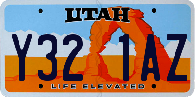 UT license plate Y321AZ