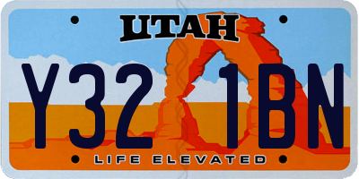 UT license plate Y321BN