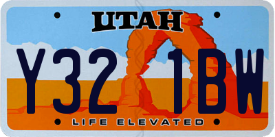 UT license plate Y321BW