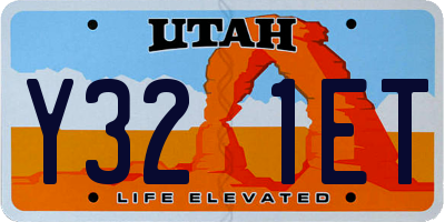 UT license plate Y321ET