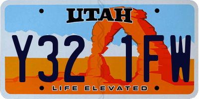 UT license plate Y321FW