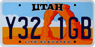 UT license plate Y321GB