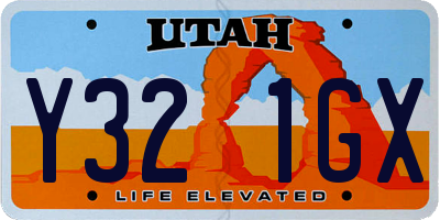 UT license plate Y321GX