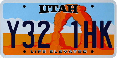 UT license plate Y321HK