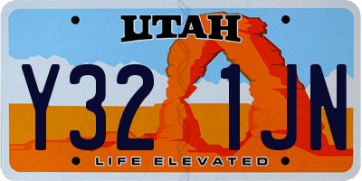 UT license plate Y321JN