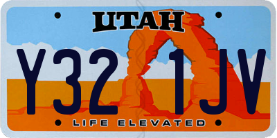 UT license plate Y321JV