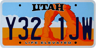 UT license plate Y321JW