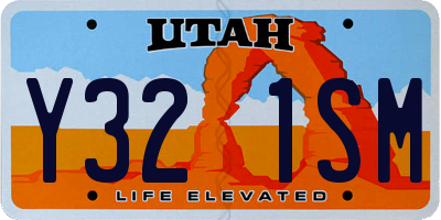 UT license plate Y321SM