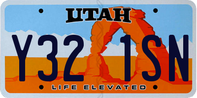 UT license plate Y321SN