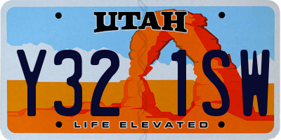 UT license plate Y321SW