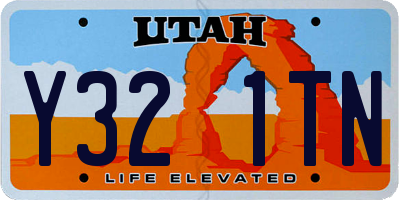 UT license plate Y321TN