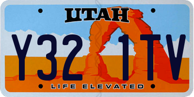 UT license plate Y321TV