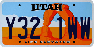 UT license plate Y321WW