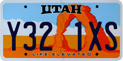 UT license plate Y321XS