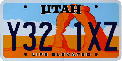 UT license plate Y321XZ
