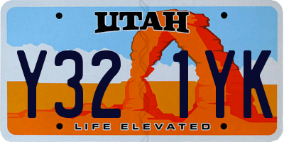 UT license plate Y321YK