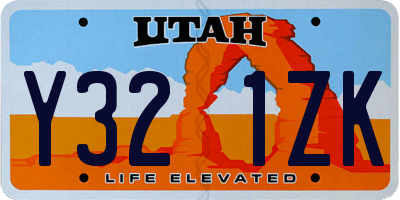 UT license plate Y321ZK