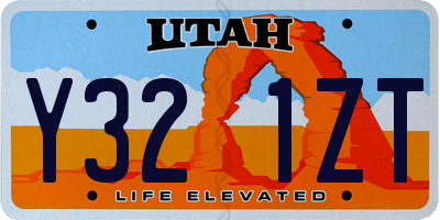 UT license plate Y321ZT