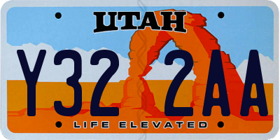 UT license plate Y322AA
