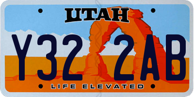 UT license plate Y322AB