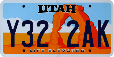 UT license plate Y322AK