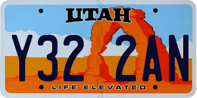 UT license plate Y322AN
