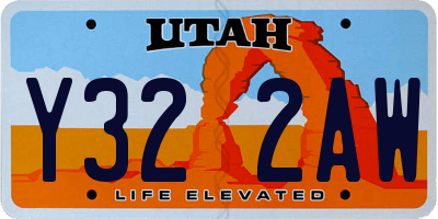 UT license plate Y322AW