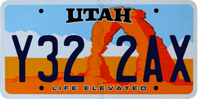 UT license plate Y322AX