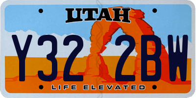 UT license plate Y322BW