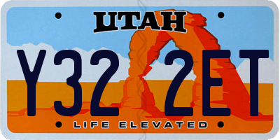 UT license plate Y322ET