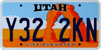 UT license plate Y322KN