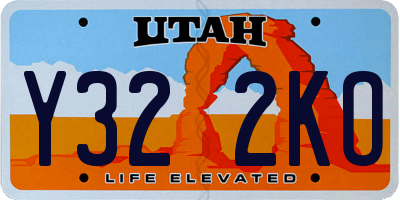 UT license plate Y322KO