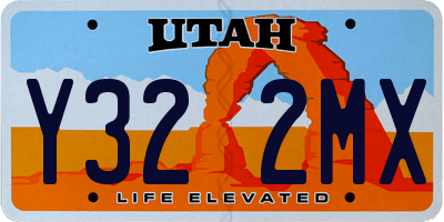 UT license plate Y322MX